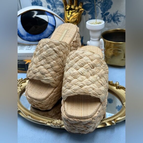 🆕 LOEFFLER RANDALL 🧿 NWOB Aaron Natural Braided Platform Straw Mule, Sz 9 - Picture 6 of 15